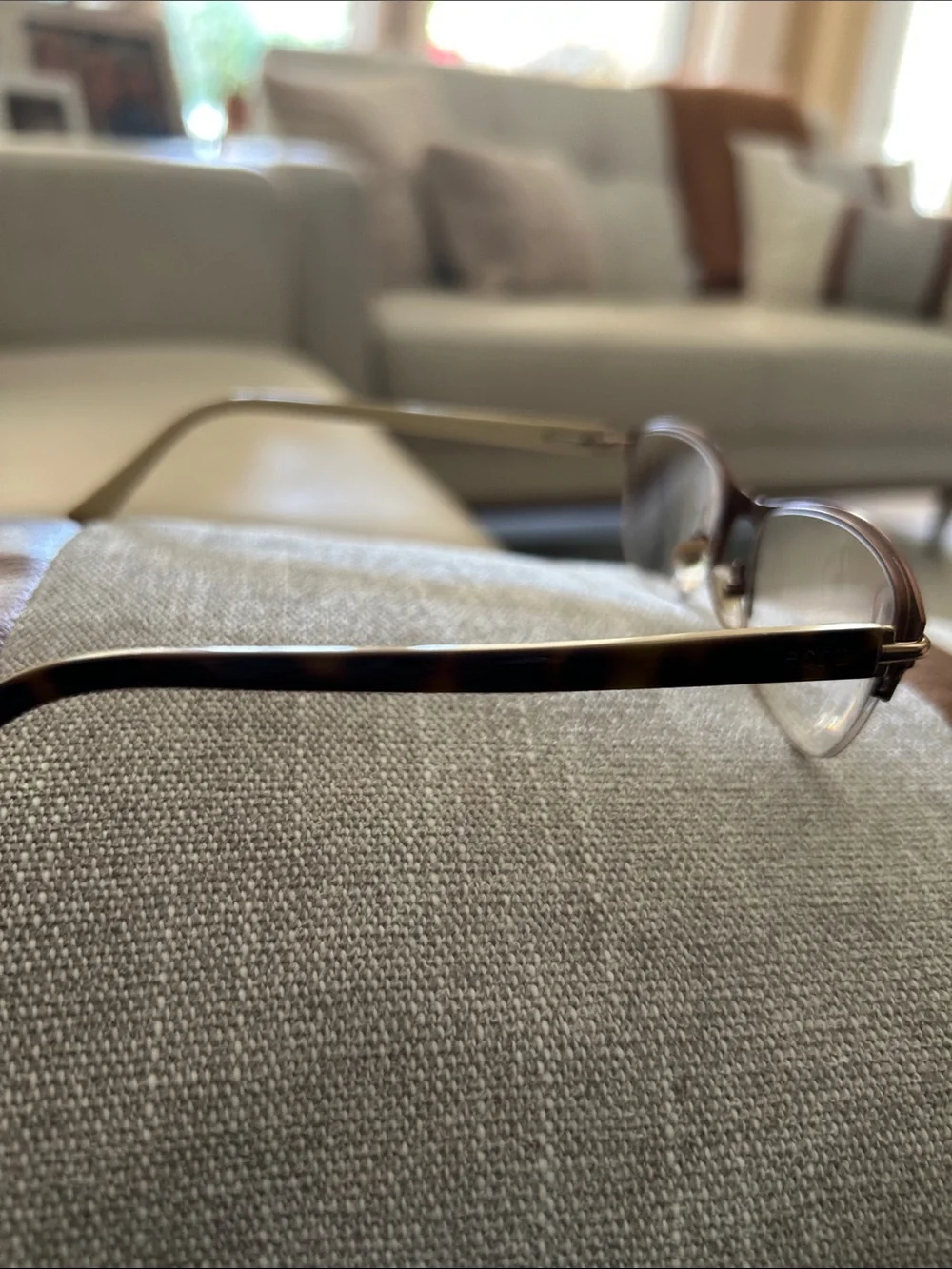 Ercu Half-Rim Reading Glasses in Brown and Gold